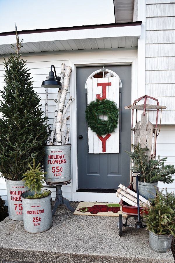 christmas front entrance decorations