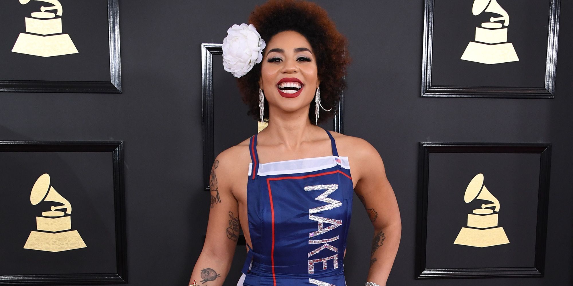 Joy Villa Wore a Trump-Themed Dress to the Grammys