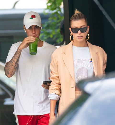 Hailey Bieber Is Pretty In Pink Trousers As She And Justin