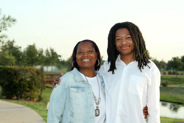 cindy bradford and her son, kb, who is fighting to keep is dreadlocs in an effort to fight hair discrimination