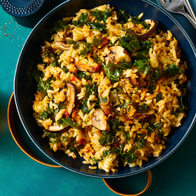 Healthy Kale and Mushroom Fried Rice Recipe