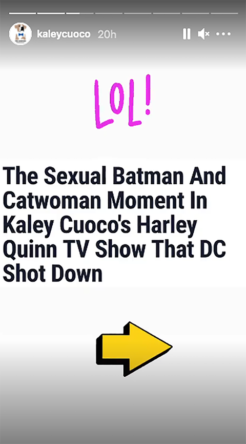 Kaley Cuoco Responds To Harley Quinn Tv Series Storyline Ban