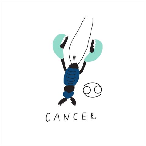 cancer zodiac sign icon stylized vector illustration