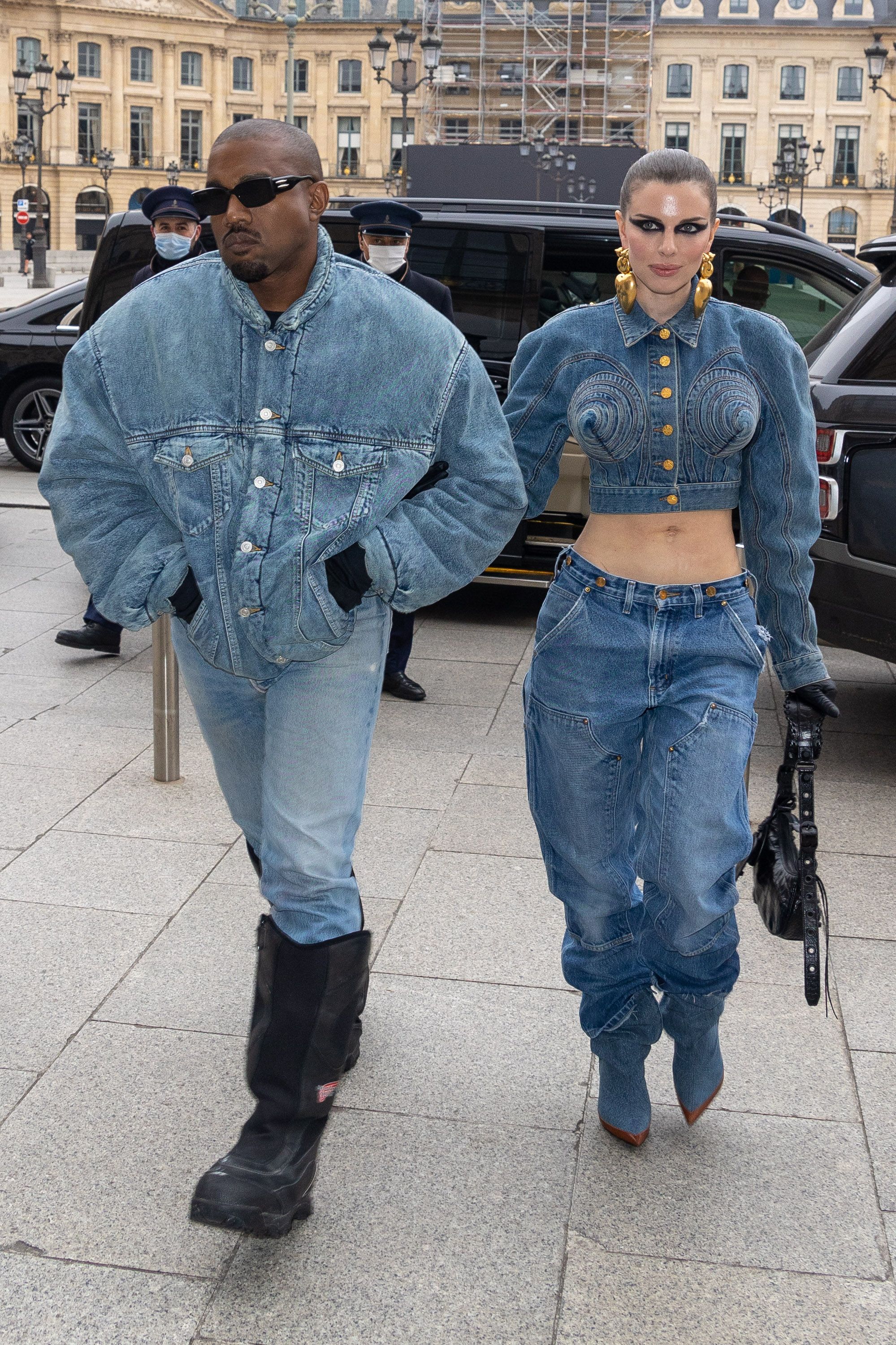 Kanye West and Julia Fox Make Their Paris Fashion Week Debut