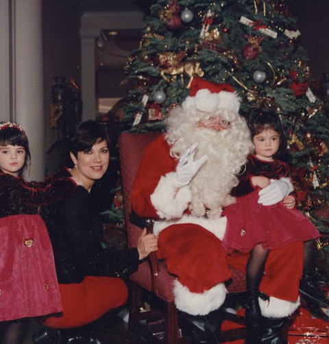 kris jenner posts kardashian christmas throwback pictures