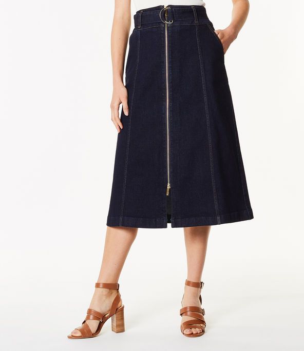 warehouse denim dress rochelle humes