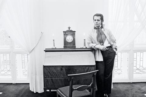 fashion designer karl lagerfeld in his paris home photo by jacques pavlovskysygma via getty images