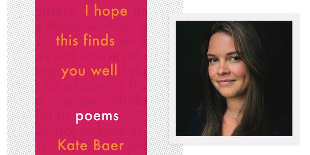 the book cover of i hope this finds you well next to a photo of its author kate baer