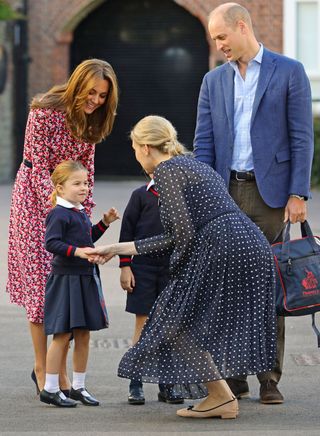 Princess Charlotte arrives for first day at school with Kate Middleton ...