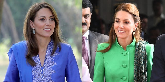Kate Middleton Wore Two New Looks, a Blue Kurta and Green Tunic, for Day 2 of Her Pakistan Tour