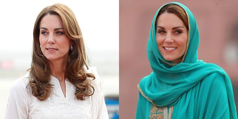 Kate Middleton Wears a White Shalwar Kameez and Teal Traditional ...