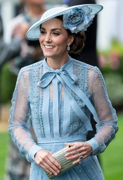 Kate Middleton attends Royal Ascot in blue Elie Saab dress