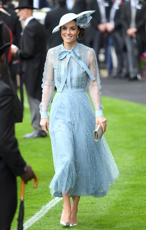 Kate Middleton attends Royal Ascot in blue Elie Saab dress