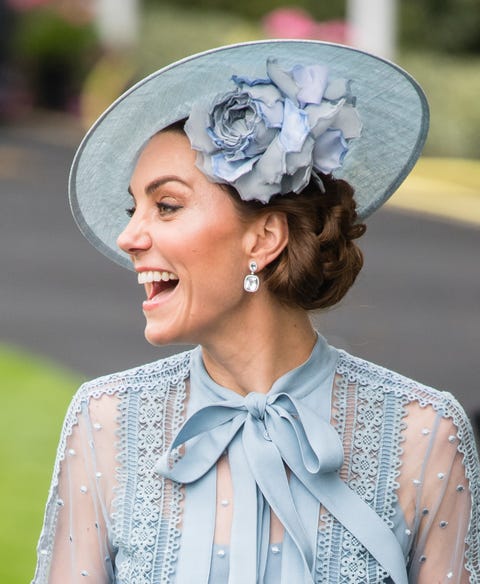 Kate Middleton attends Royal Ascot in blue Elie Saab dress