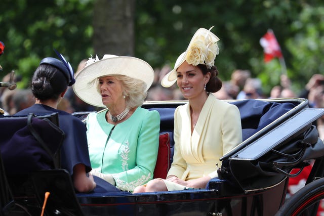 Kate Middleton arrives at Trooping the Colour 2019 in yellow dress