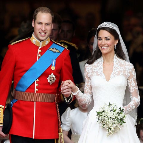 Prins William en Kate Middleton op hun trouwdag