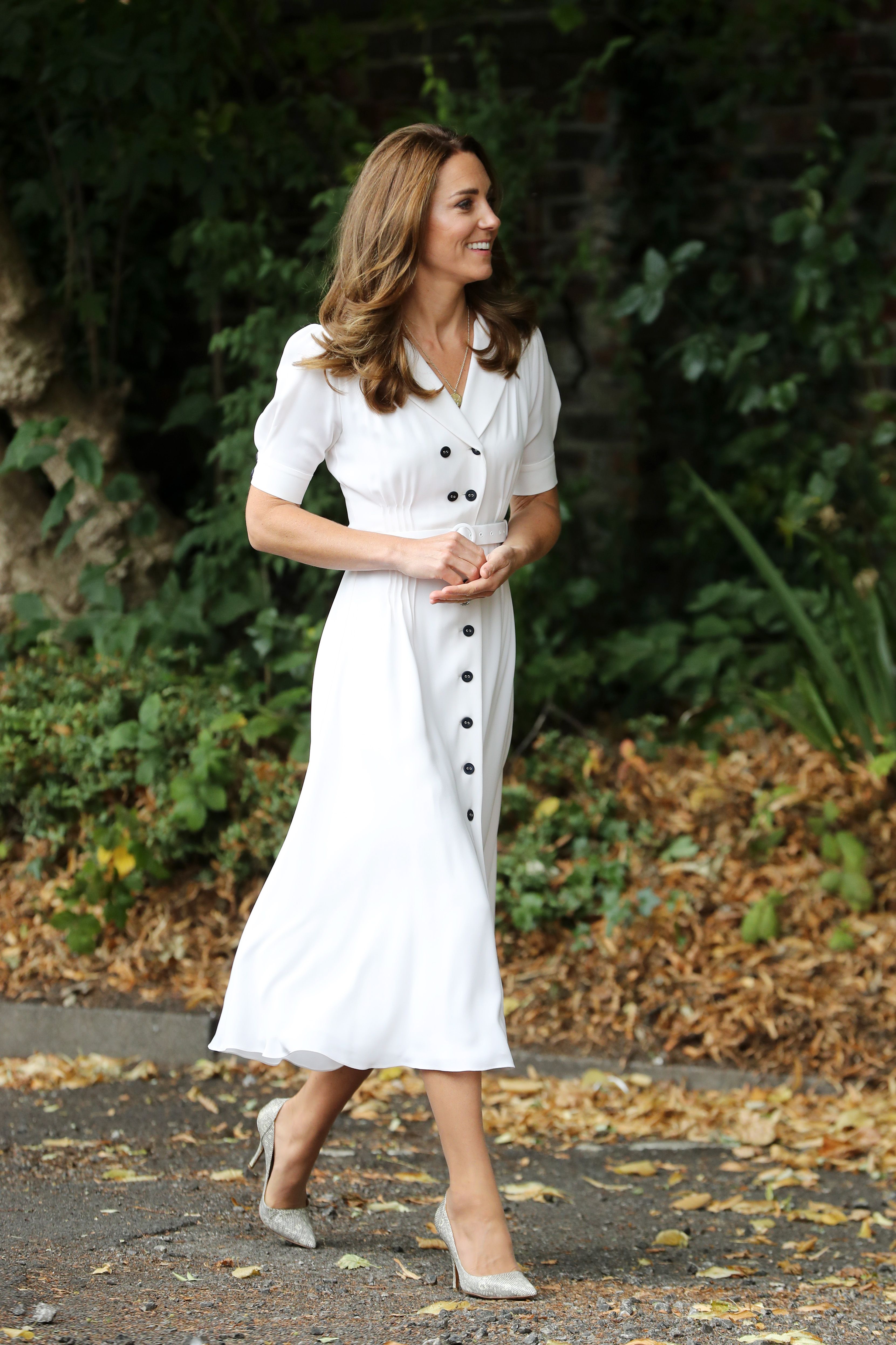 white midi dress with sleeves