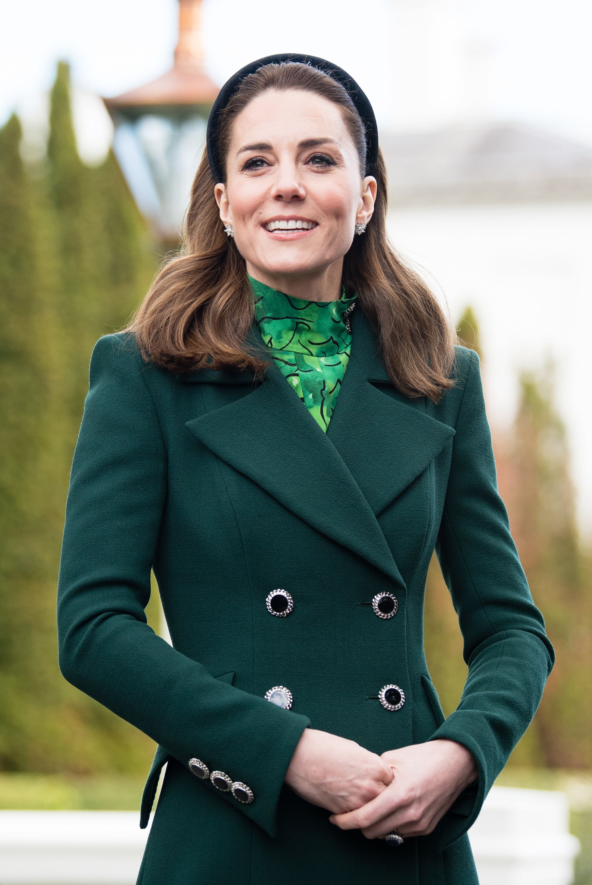 kate middleton green coat dress