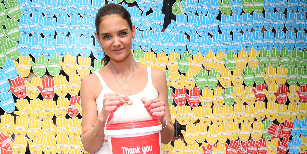 Katie Holmes Wears Head-to-Toe White to Volunteer Behind a McDonald's Counter in Australia - MarieClaire.com
