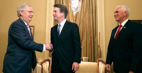 Supreme Court Nominee Brett Kavanaugh Meets With VP Pence And Sen. McConnell