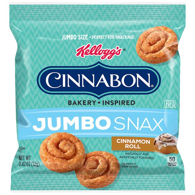 kellogg's cinnabon bakery inspired cinnamon roll jumbo snax packs