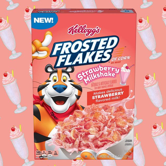 kellogg's frosted flakes strawberry milkshake cereal