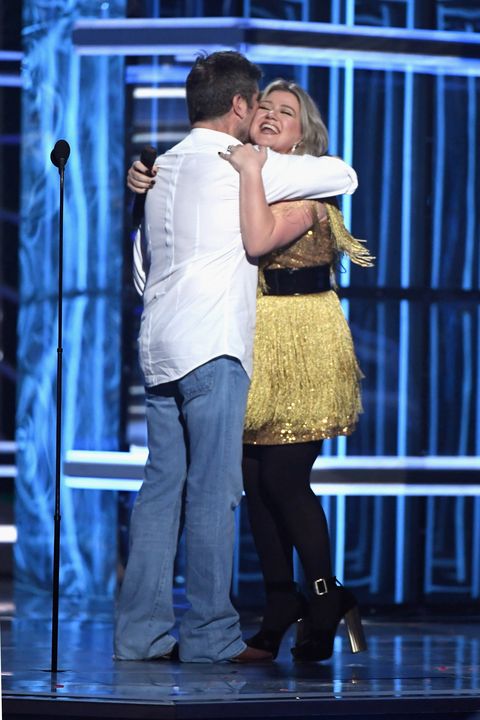 Simon Cowell and Kelly Clarkson at the Billboard Music Awards