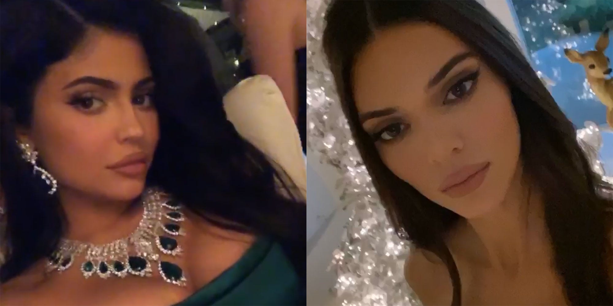 See Kylie and Kendall Jenner's Very Different Christmas Eve Party Dresses