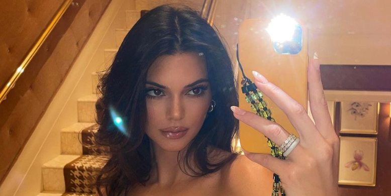 Kendall Jenner Is a Bronzed Beauty in a Brown String Bikini and a Baseball Cap