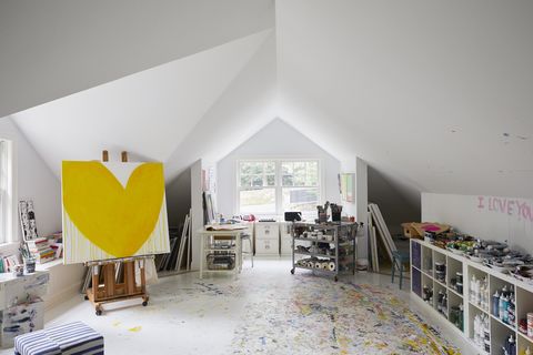 studio with floor painting