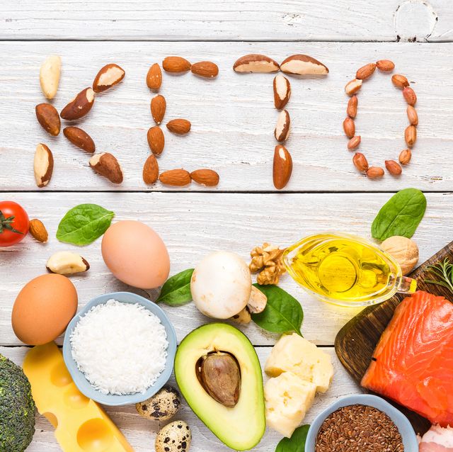 keto diet concept ketogenic diet food balanced low carb food background vegetables, fish, meat, cheese, nuts