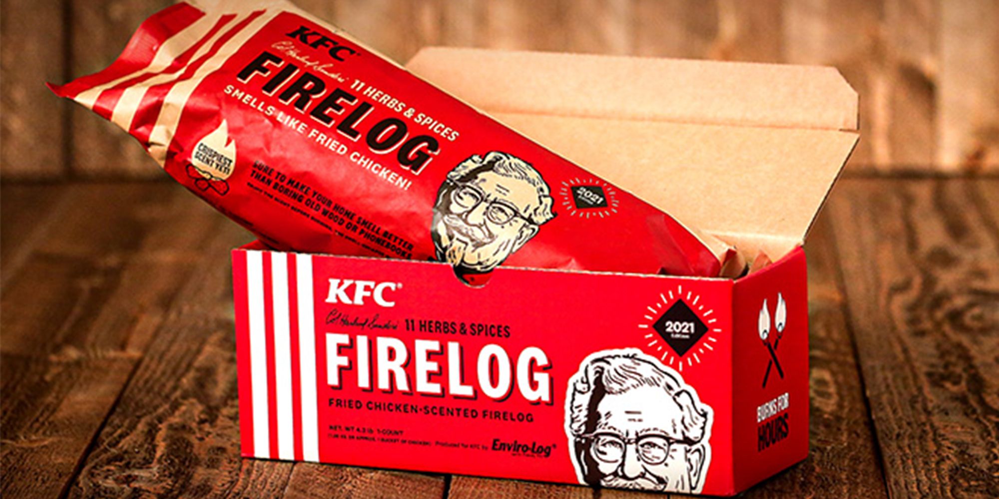 Details about   KFC Limited Edition 11 Herbs Spices FIRE LOG EnviroLog KENTUCKY FRIED CHICKEN 