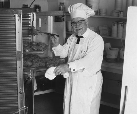 founder of restaurant chain kentucky fried chicken, colonel harland david sanders september 9, 1890 – december 16, 1980 cooking his fried chicken 1969 in nashville, tennessee photo by bob grannisgetty images