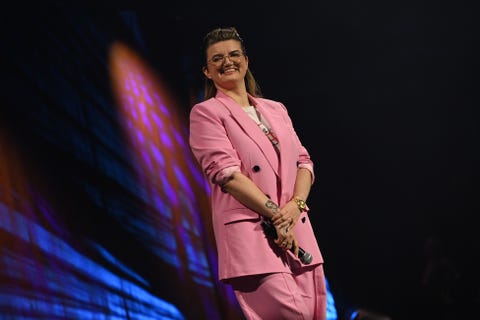 london, england april 07 leslye headland onstage during the acolyte studio panel at the star wars celebration 2023 in london at excel on april 07, 2023 in london, england photo by kate greengetty images for disney