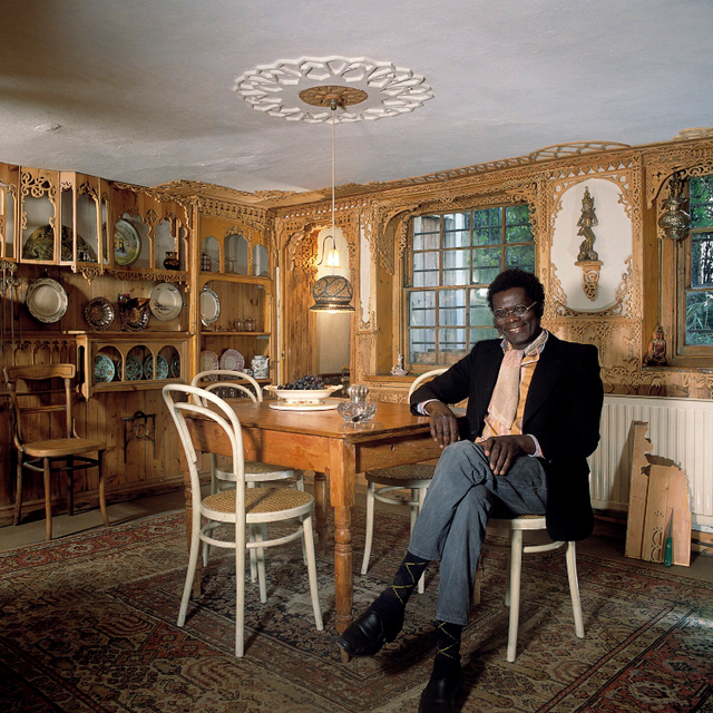 the late khadambi asalache, a kenyan poet and author who filled his home, 575 wandsworth road, with fretwork patterns and motifs