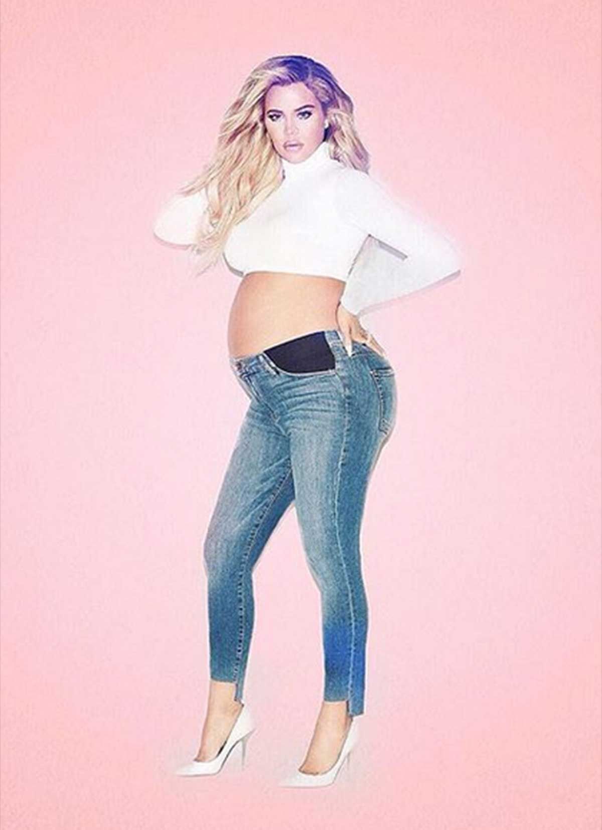 Khloe Kardashian en una imagen de su Instagram embarazada de su hija True