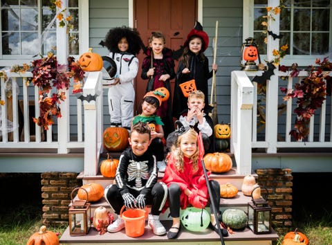 little children in halloween costumes