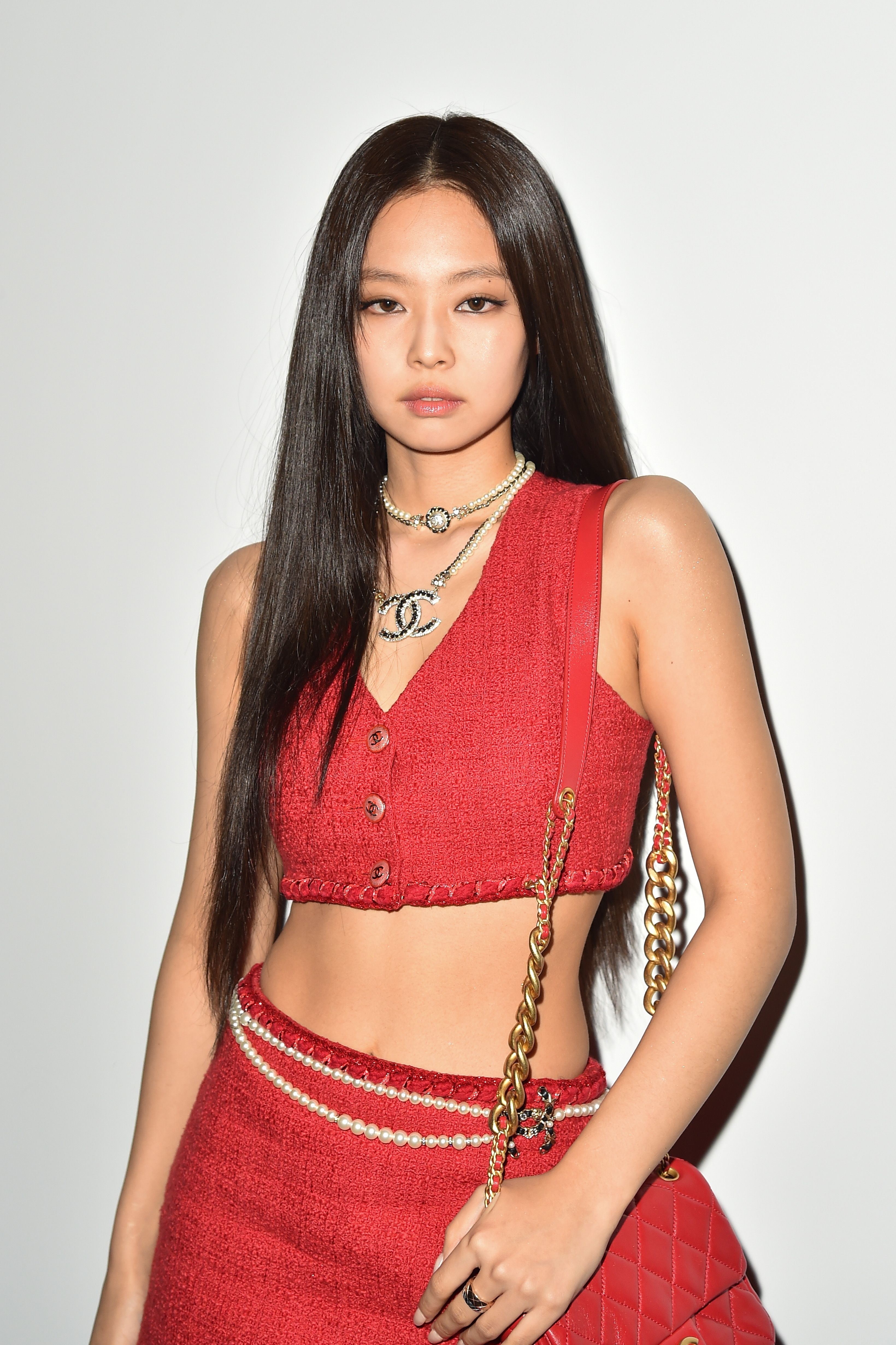 chanel red crop top