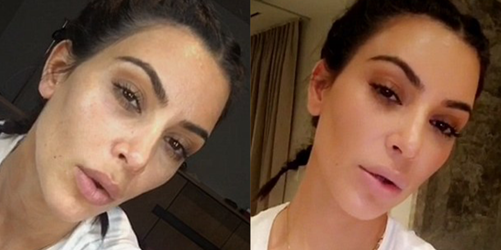 Kim Kardashian Makeup Free