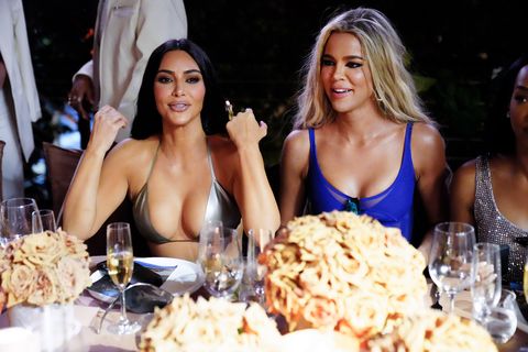 kim kardashian celebrates the skims swim miami pop up shop with sister khloe kardashian