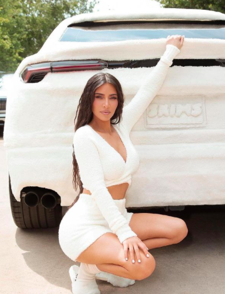 kim skims car