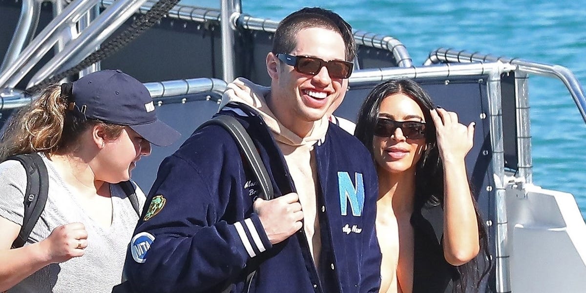 Kim Kardashian and Pete Davidson enjoying a vacation in the Bahamas (Image: elle.com)