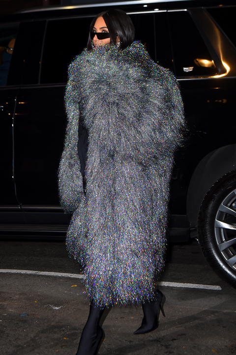Kim Kardashian's tinsel coat is perfect for party season