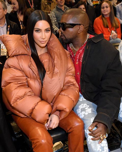 Kim Kardashian West Wears A Puffer Coat At The Nba All Star Game