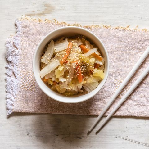 Kimchi, fermented Korean side dish made of vegetables