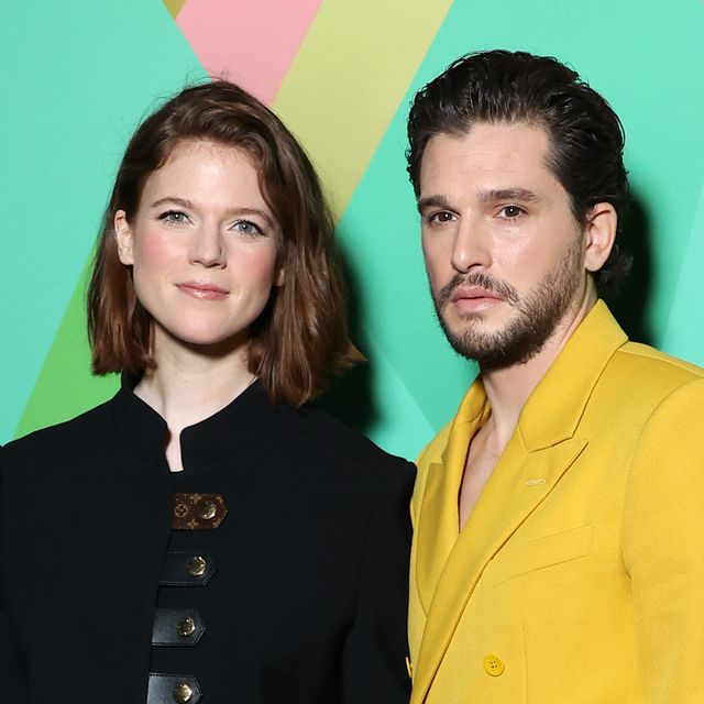 rose leslie and kit harington attend the louis vuitton menswear fall winter 2023 2024 show