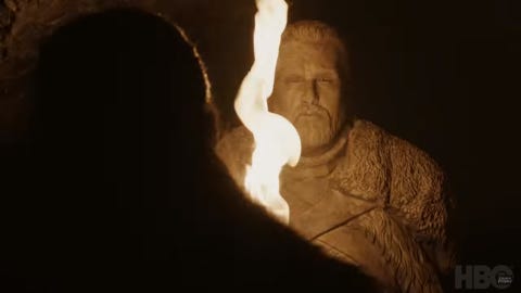 Jon Snow (Kit Harington) statue in Game of Thrones