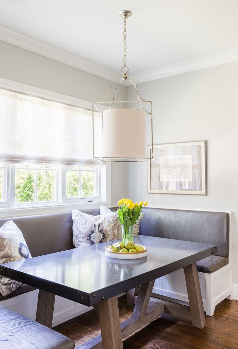 kitchen table with booth and chairs