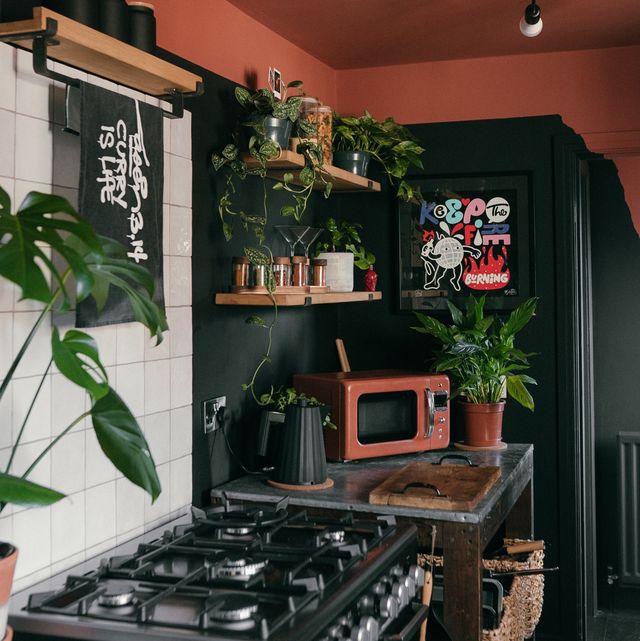 couple transform drab kitchen into quirky and cool space
