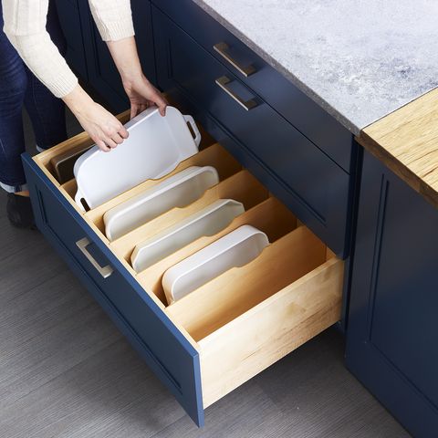 kitchen cabinets drawers organizers - baking pans